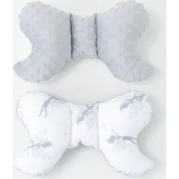 Fusak Oboustranný antišokový polštářek - motýlek, šedá/bílá