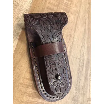 Pouzdro na nůž Protěž - kožené pouzdro na nůž s trnem Hnědá 15 cm