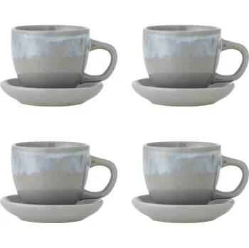 Stolování Bloomingville, Šálky s podšálky Brenta 185 ml, modré, 4 ks - Formadore