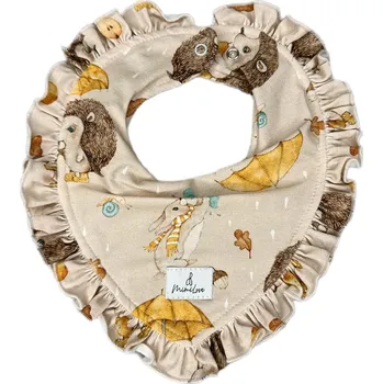 Mimilove Dětský slintáček s volánkem Ježek