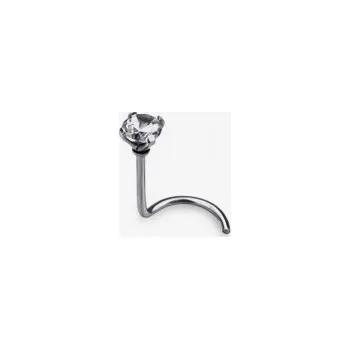 Piercing Piranha nosní piercing z chirurgické oceli, s velkým kamínkem 0,8 × 7 mm