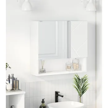 Koupelnový nábytek vidaXL Zrcadlová skříň Nástěnný Bílá 59 x 17 x 55 cm kompozitní dřevo