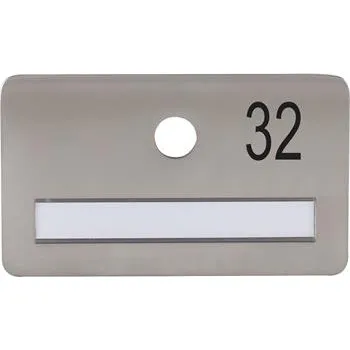 Dveřní kování SOLIDO dveřní jmenovka bez kukátka, otvor o 14, nerez satinovaný, gravír. č. 32