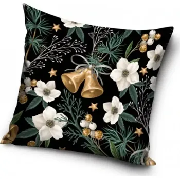 Dekorativní polštářek Vánoční dekorační polštářek Golden Bells 40x40 cm