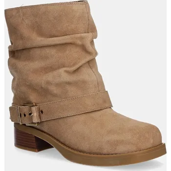 Dámské kozačky Semišové boty MICHAEL Michael Kors Colby dámské, béžová barva, na podpatku, 40F5COFE5S.297 80X, EUR 40