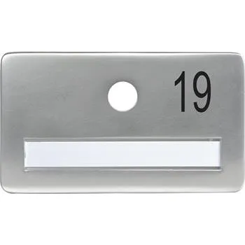 Dveřní kování SOLIDO dveřní jmenovka bez kukátka, otvor o 14, hliník sříbrný elox,gravír. č.19