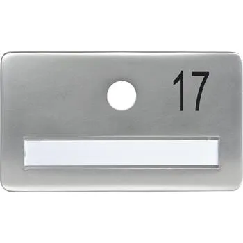 Dveřní kování SOLIDO dveřní jmenovka bez kukátka, otvor o 14, hliník sříbrný elox,gravír. č.17