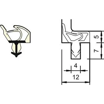 Těsnění do vnitřních dveří SP 7522, plast černý (100 ks)