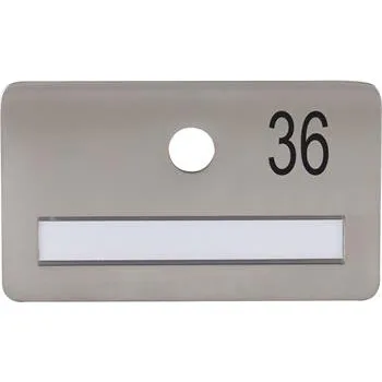 Dveřní kování SOLIDO dveřní jmenovka bez kukátka, otvor o 14, nerez satinovaný, gravír. č. 36