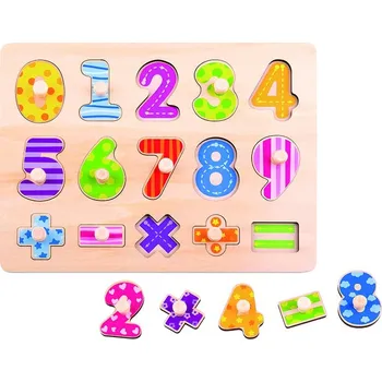 Dřevěná hračka Dřevěné vkládací puzzle - čísla
