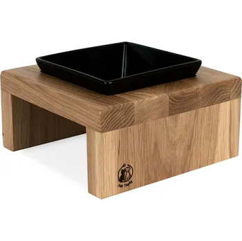 Miska pro psa Svět Tlapky Stojánek na 1 keramickou misku pro psa GASTON PLUS Dřevina nebo odstín: Buk (dřevo), Miska (rozměry): miska 14 x 14cm (20 x 20cm), Výška: 10cm (malé plemeno)