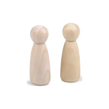 Dřevěná figurka k dotvoření 26x76 mm - 10 ks - přírodní sv.