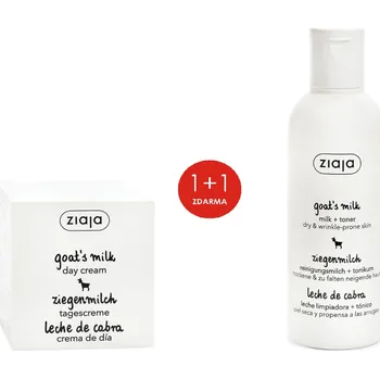 Ziaja Ltd. sada 1+1 kozí mléko noční krém + čisticí mléko&tonik 2v1