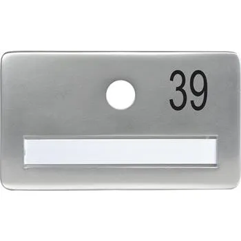 Dveřní kování SOLIDO dveřní jmenovka bez kukátka, otvor o 14, hliník sříbrný elox,gravír. č.39