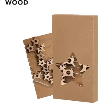 Vánoční dekorace vánoční dekorace s potiskem - 15-21380-00 dřevo hvězda