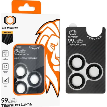 Tvrzené sklo Tel Protect Titanium Lens 99% AR Aramid Series na čočky fotoaparátu pro Samsung Galaxy S25