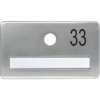Dveřní kování SOLIDO dveřní jmenovka bez kukátka, otvor o 14, hliník sříbrný elox,gravír. č.33