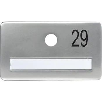 Dveřní kování SOLIDO dveřní jmenovka bez kukátka, otvor o 14, hliník sříbrný elox,gravír. č.29