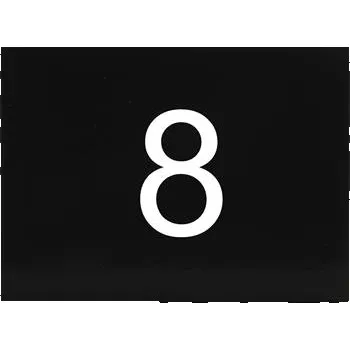 Samolepicí štítek s číslem, 40 x 30 mm, číslo 8, plast černý lesklý