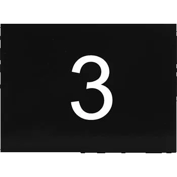 Samolepicí štítek s číslem, 40 x 30 mm, číslo 3, plast černý lesklý