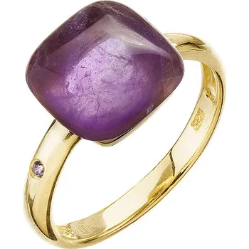 Oblečení a móda Evolution Group Pozlacený prsten s ametystem 15032.3 Velikost: 56 (průměr 17,8mm)