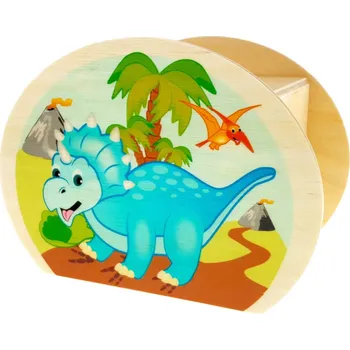 Výuková hračka Hess Dřevěná pokladnička dinosaurus