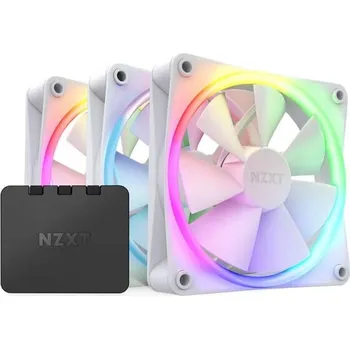 PC ventilátor NZXT F120 RGB 120mm bílý - 3ks + kontroler RF-R12TF-W1