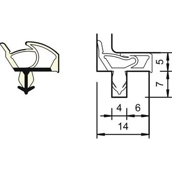 Těsnění do vnitřních dveří SP 7576, béžový plast (100 ks)