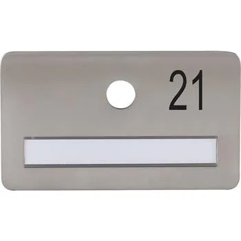 Dveřní kování SOLIDO dveřní jmenovka bez kukátka, otvor o 14, nerez satinovaný, gravír. č. 21