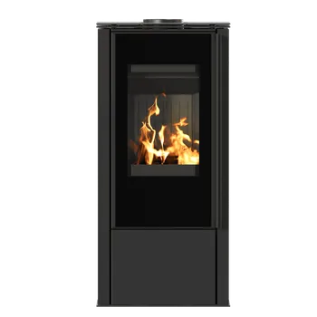 Krbová kamna Ocelová kamna na dřevo KRATKI HATI, průměr 150, 5,5 kW černá Thermotec HATI/BLACK