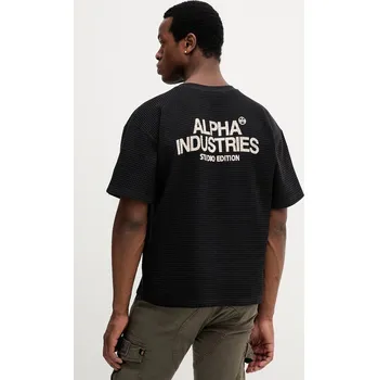 Bavlněné tričko Alpha Industries 258502.03 černá 99X, vel. S