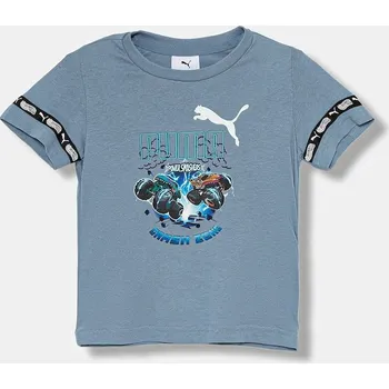 Dětské bavlněné tričko Puma PUMA X HOT WHEELS Graphic Tee 632395 modrá 55X, vel. 122