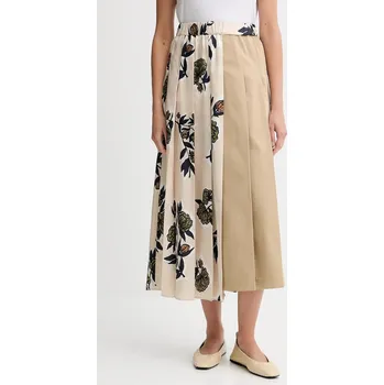 Dámská sukně Sukně s příměsí vlny Weekend Max Mara ETRA béžová barva, midi, áčková, 2525106012600 80X, vel. 40