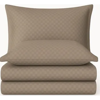 Povlečení Hnědé povlečení na dvoulůžko/prodloužené z bavlny Renforcé 240x220 cm Checkered – Mila Home Luxury ID_1813802