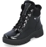 Dámská kožená zimní obuv Rieker Remonte D0E71-02 s vlnou a vyměkčenou stélkou černá 41