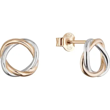 Náušnice Stříbrné dvoubarevné náušnice kroužky 61146