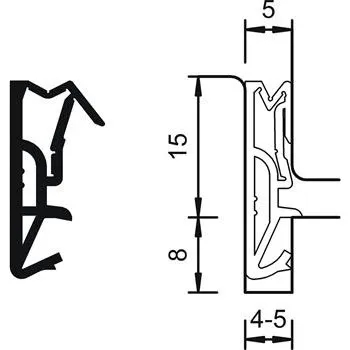 Těsnění pro vchodové dveře DS 155a, silikon grafitově šedý (25 ks)