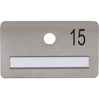 Dveřní kování SOLIDO dveřní jmenovka bez kukátka, otvor o 14, nerez satinovaný, gravír. č. 15