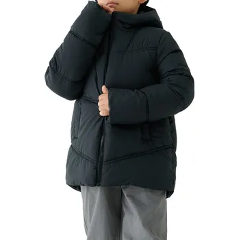 Dívčí bunda Chlapecká bunda 4F JUNIOR-DOWN JACKET M622-4FJWAW25TDJAM622-20S-DEEP BLACK Černá 164