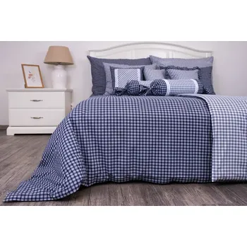 Povlečení Podpěrová s.r.o. Bavlněné povlečení MODRÁ KOSTIČKA negativ/pozitiv Velikost: 140x220 cm (1 ks), 70x90 cm (1 ks)