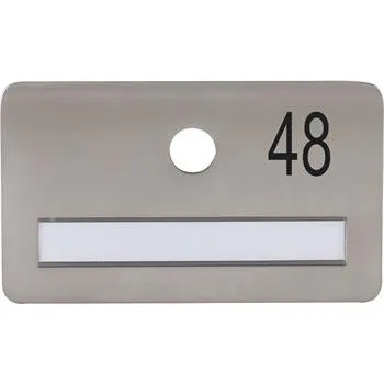 Dveřní kování SOLIDO dveřní jmenovka bez kukátka, otvor o 14, nerez satinovaný, gravír. č. 48