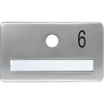 Dveřní kování SOLIDO dveřní jmenovka bez kukátka, otvor o 14, hliník sříbrný elox,gravír. č.6