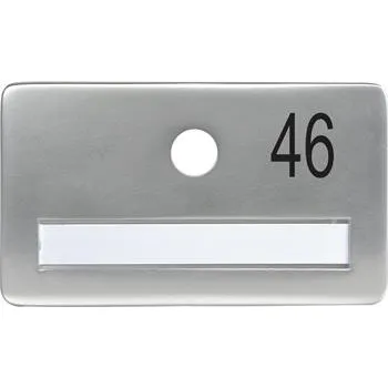 Dveřní kování SOLIDO dveřní jmenovka bez kukátka, otvor o 14, hliník sříbrný elox,gravír. č.46