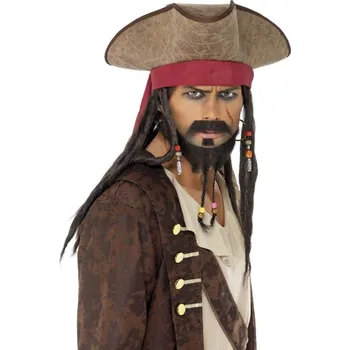 Klobouk Klobouk - Pirátský - s vlasy a šátkem