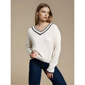 Dámský svetr Sinsay - Svetr s kontrastním výstřihem - bílá - 279GT-00X - 279GT-00X-L