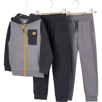 Kojenecký overall MAYORAL chlapecký set 3 ks mikina, 2x tepláky šedá vel. 134 cm