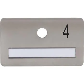 Dveřní kování SOLIDO dveřní jmenovka bez kukátka, otvor o 14, nerez satinovaný, gravír. č. 4