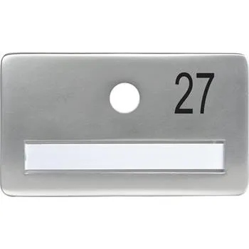 Dveřní kování SOLIDO dveřní jmenovka bez kukátka, otvor o 14, hliník sříbrný elox,gravír. č.27