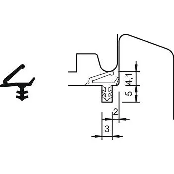 Těsnění přesahu S 7624, plast černý (250 ks)