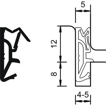 Těsnění pro vchodové dveře DS 112a, silikon grafitově šedý (25 ks)
